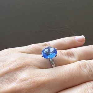 Tanzanite Blue Silver Ring